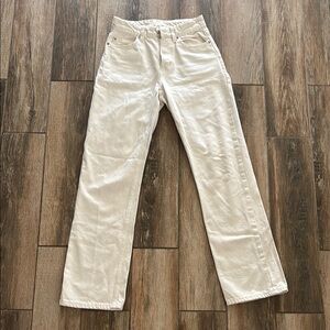 H&M Cream Colored Jeans- High rise straight leg